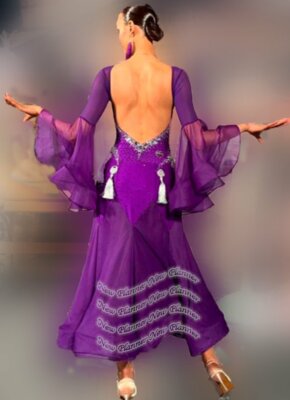 B8635 women ballroom Specialty Adult Waltz Tango dance dress UK8 US 6 purple
