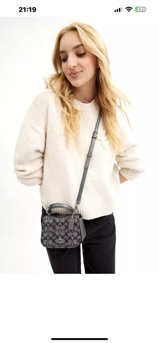 国内即発COACHメタリックシグネチャートップハンドルバッグCX576 🩷COACH CX576 LYSA Top Handle Bag In Signature Canvas SV