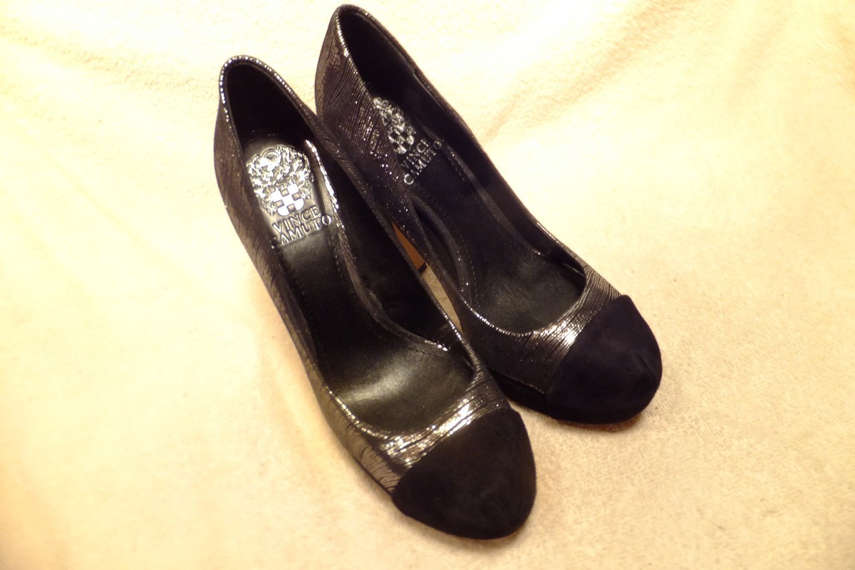 Vince Camuto Black Velvet /Black & Silver Fabric 5