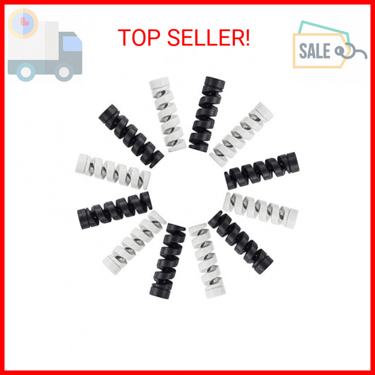 Jetec 12-Piece Spiral Silicone Charger Cable Protector for Durability