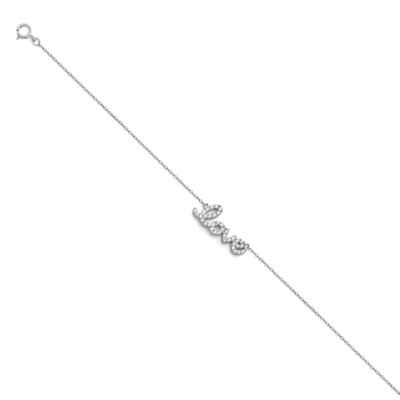Gold 14K Weißgold leichte Zirkonia Kette Armband - 7+1''