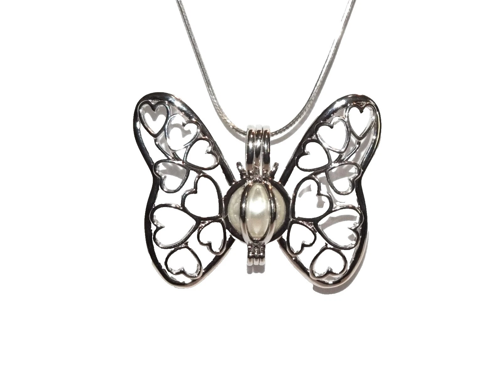 Flores y Plantas en PLATA PERLA moda Collares y Colgantes