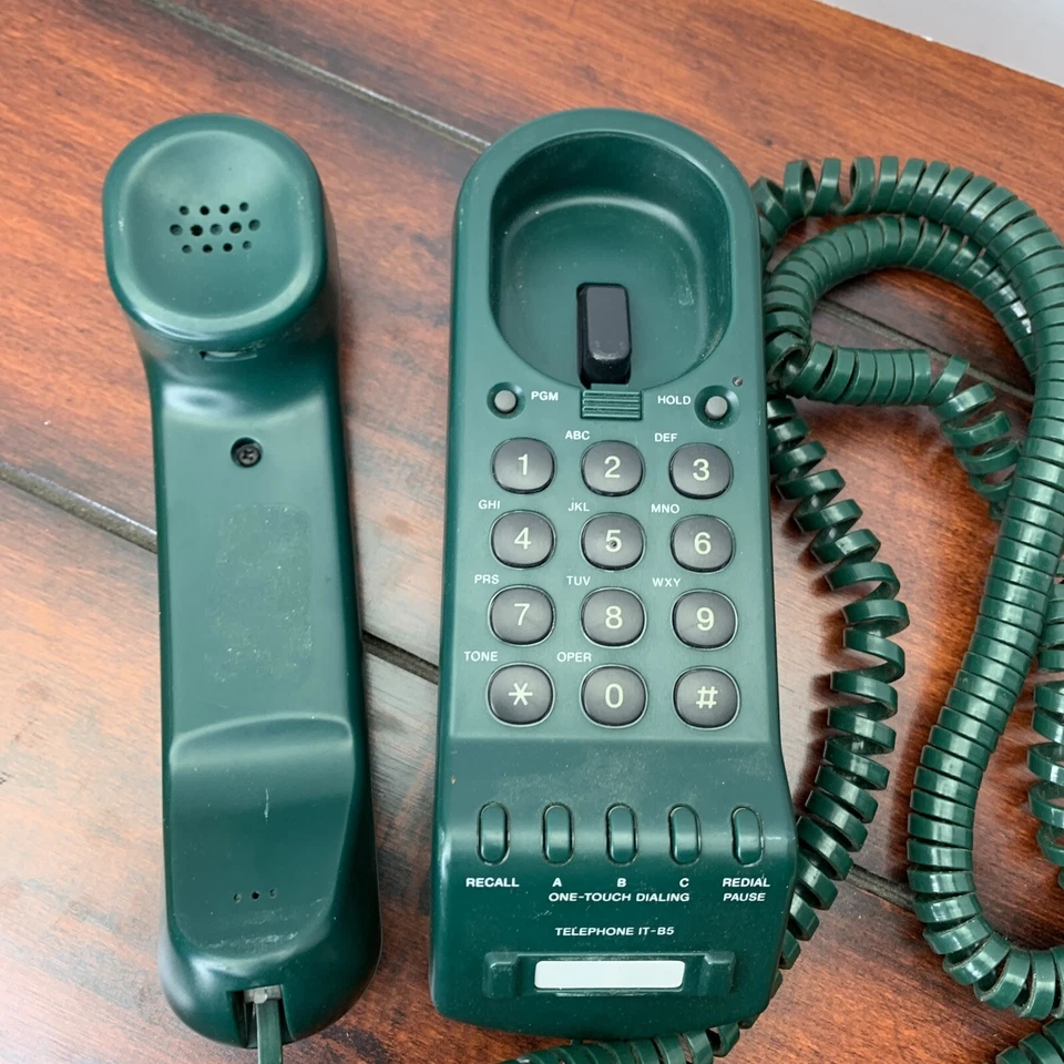 Teléfono/teléfono con cable Sony IT-B5 negro vintage con botón pulsador COMO ESTÁ PARA REPUESTOS Foto 4 de 4