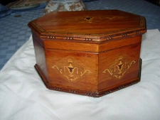 RARE Signed "D. Greig" Fine Inlaid Mahogany Sextant Case or Box Nautical C.1900