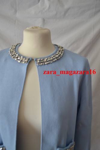 ZARA NEU DAMEN UNI STRICK CARDIGAN STRASS APPLIKATIONEN UND ROCK SET 2 TEILIG M - Bild 4 von 10