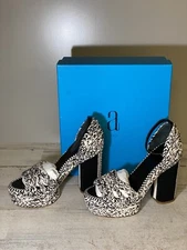 Antolina Dita Woven Platform Sandals Black / White 40 EU / 9.5 US $745 New