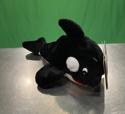 Cute Vintage Orca Killer Whale Bean Bag Plush Pebble Pets Imperial Toys NEW RARE