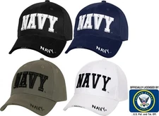 Rothco US NAVY Baseball Hat Adjustable Low Profile USN Deluxe 3D Embroidery Cap