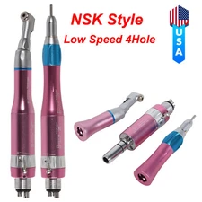 For NSK Dental Low Speed Handpiece Straight Contra Angle Air Motor 4H Pink