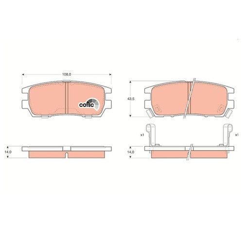 TRW KIT PASTIGLIE freno, Freno a disco per FIAT ABARTH GDB1829 EUR 36,25 - FR