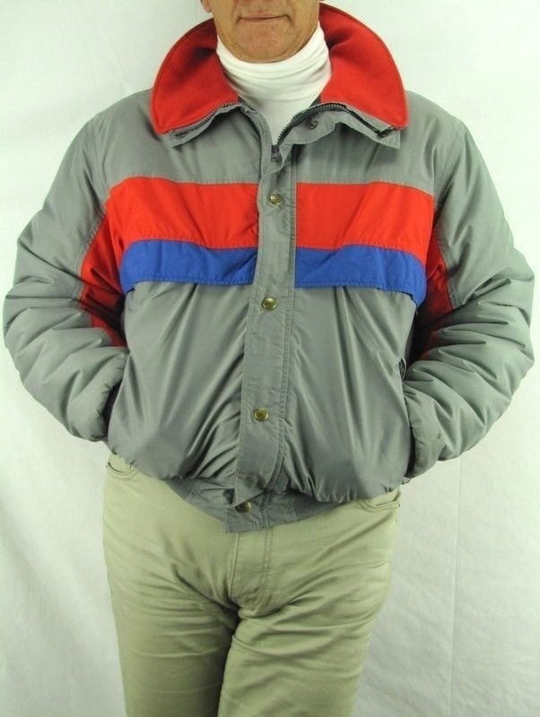 REI Vintage Gray Nylon Quallofill Poly Insulated Jacket Men