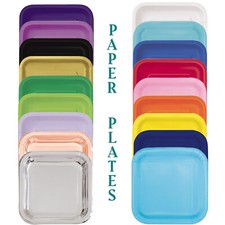 Biodegradabile Piatti Quadrati 7 "/ 22.9cm Monouso Carta per Casa Festival