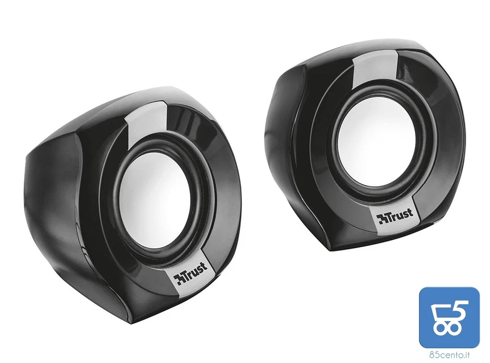 Set 2 Altoparlanti Trust 2.0 da 8W Alimentazione USB Polo PC Notebook Scrivania - Immagine 2 di 4