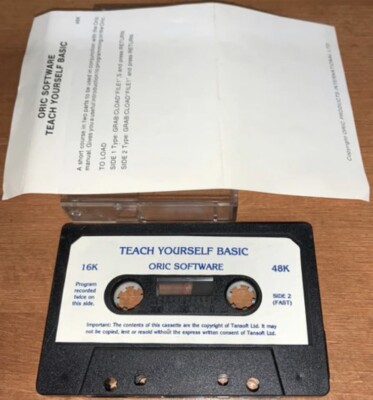 Teach Yourself BASIC - TanSoft - Oric-1 / Atmos Kassette - seltene Entwicklungshilfe