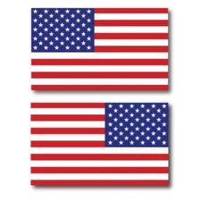 American Flag and Reversed American Flag Magnet Decals, 3x5 Inches Opposing 2 PK