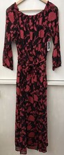 inc International Concepts Women  s Floral Maxi Dress Fire Red Black Size 8 NWT