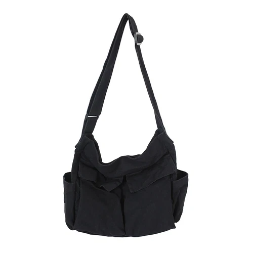 Damen Canvas solide Teenager Kuriertasche Damen große Kapazität Umhängetasche - Bild 23 von 37