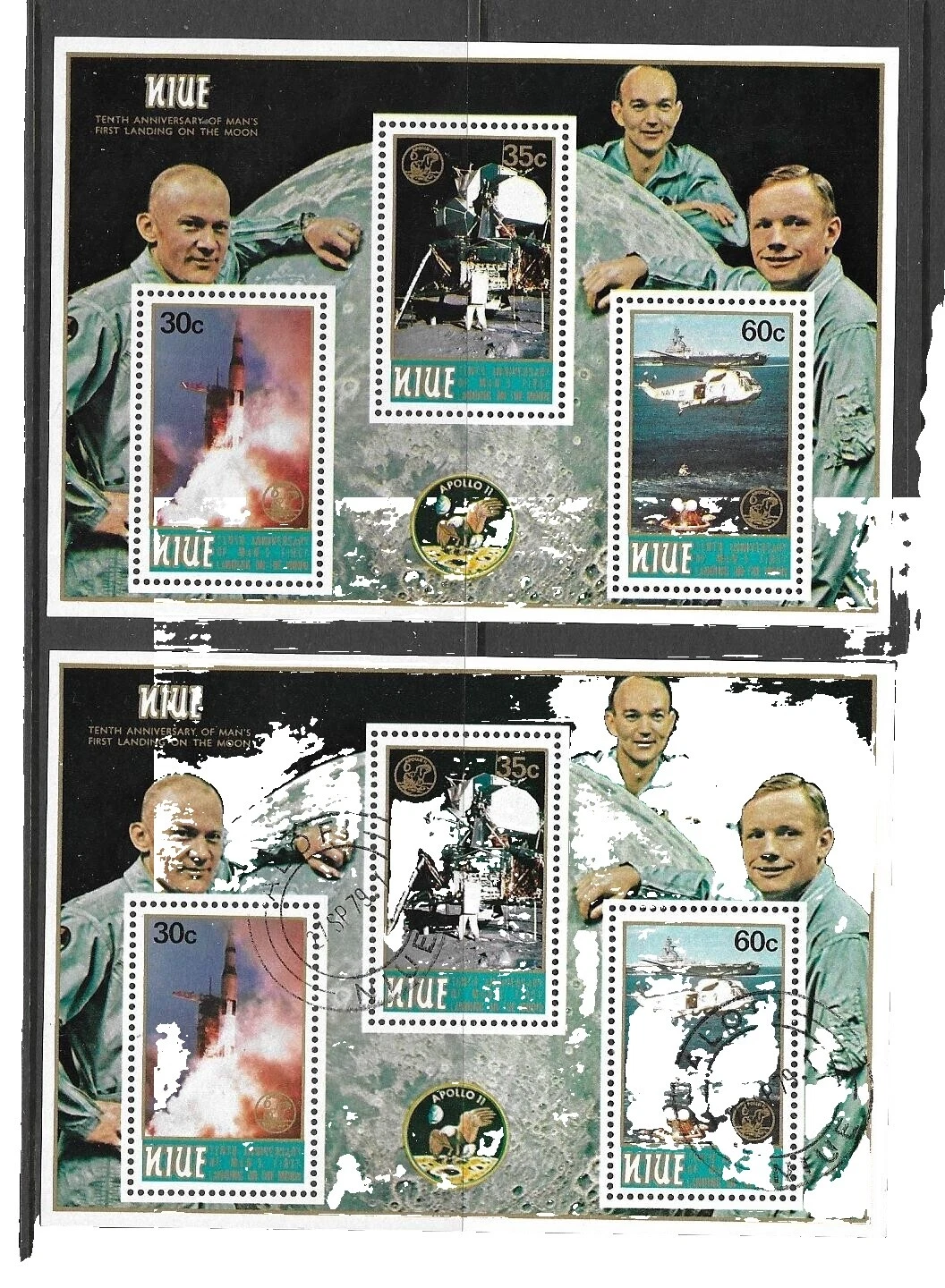 First Day of Issue Mint Never Hinged/MNH Space Postal Stamps