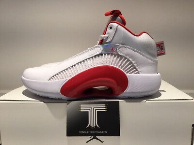 Nike Air Jordan XXXV 35 ''Fire Red'' ~ CQ9433 100 ~ UK-Größe 4,5 ~ Euro 37,5