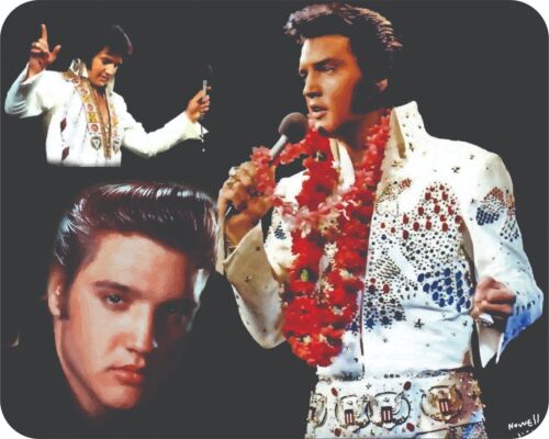 Tapis de souris Elvis Presley 7 3/4 x 9 pouces vintage art photo peinture à l'huile - Photo 1 sur 2