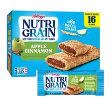 NutriGrain Apple Cinnamon Breakfast Bars, 48 Ct, 3 Boxes of 16 Soft Baked Snacks