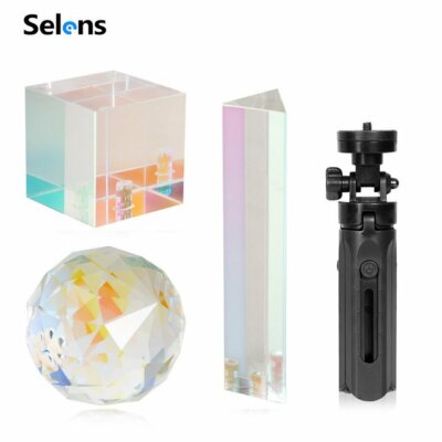 Photography Lens Flare Optical Glass Prism Ball+Tripod Studio Video Props Selfie