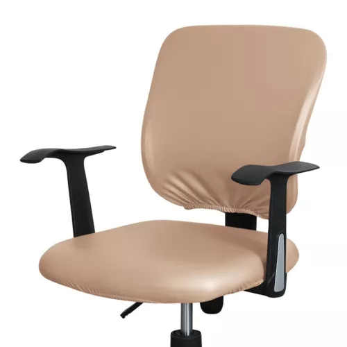 2 Piece PU Leather Stretch Office Chair Seat Cover Waterproof Swivel Protector - Picture 30 of 35