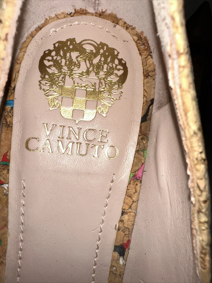 Vince Camuto Ashlyn Colorful Confetti Cork Pumps 9.5/39.5 NWOB - Imagem 4 de 4
