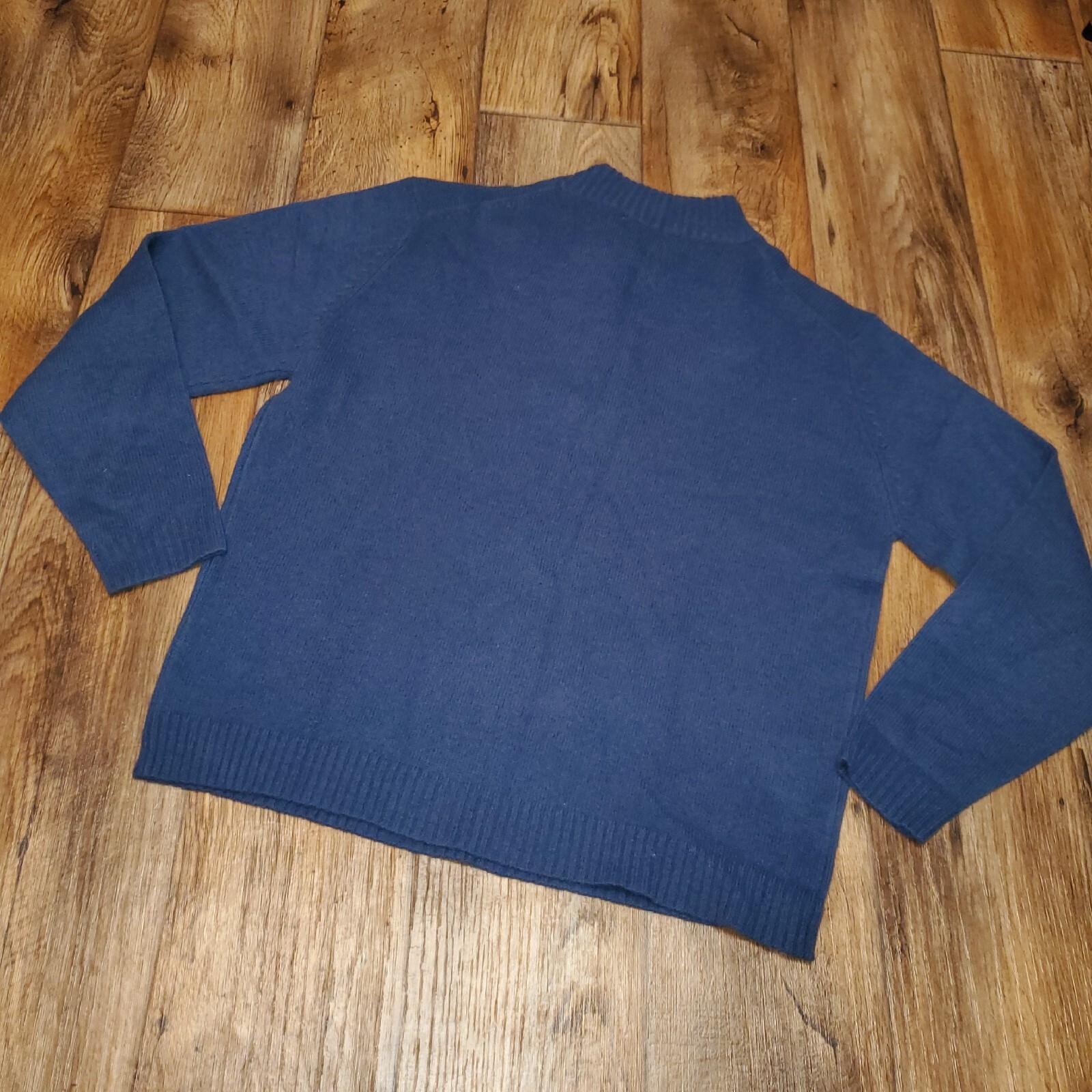 Reference Point Large 80% Wool Knit Blue Sweater … - image 2