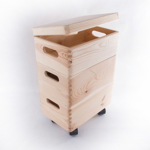 Large Wooden Storage Boxes / Plain Wood / Box with Lid / Crate Trunk Containers - 第 142/171 張圖片