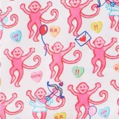 Roller Rabbit Valentines Be My Monkey Long Sleeve PJS NWT - XXS
