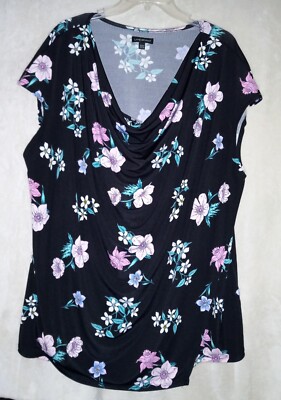 Womens Sleeveless Blouse Lane Bryant 22/24 Very Pretty Floral Design Good Cond