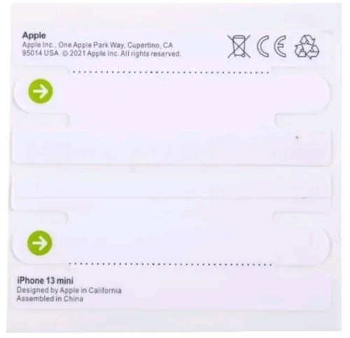 Apple iPhone 13 Mini Open Box Package Seal Sticker New - 第 1/1 張圖片