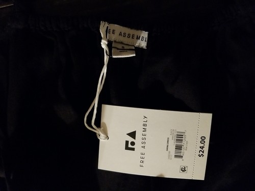 Free Assembly Women's Black Linen Light Weight Strappy Swing Dress S NWT - Picture 5 of 7