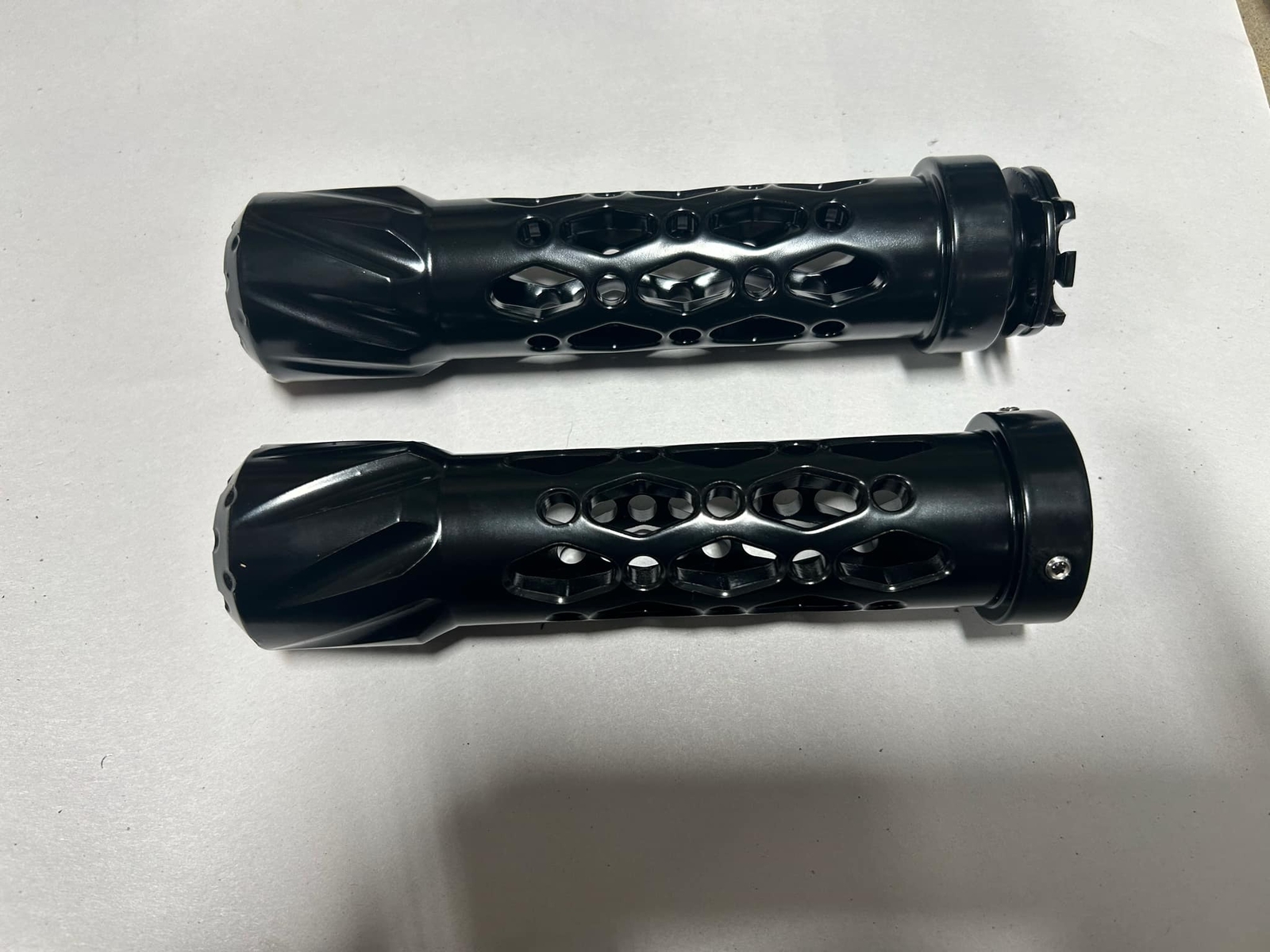 CLEARANCE SOLID BLACK KANJI GRIPS WITH CUT OUTS 1999-2024 SUZUKI HAYABUSA
