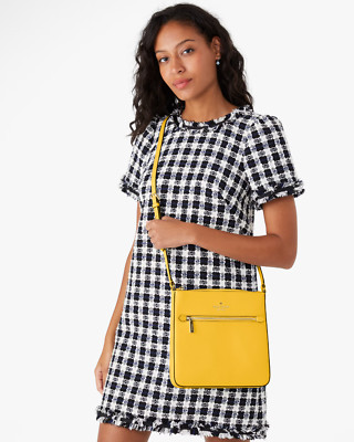 NWB Kate Spade Sadie North South Crossbody Golden Yellow Leather