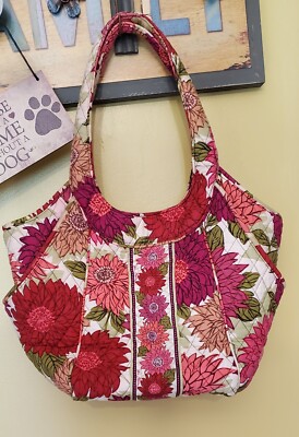 Vera Bradley Hello Dahlia Side by Side Tote Bag Purse VTG  display picture 3