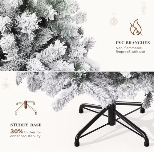 6FT Beautiful Christmas Pine Tree 1346 Branch Tip , 8 Light Mode And Foldable - Picture 3 of 6