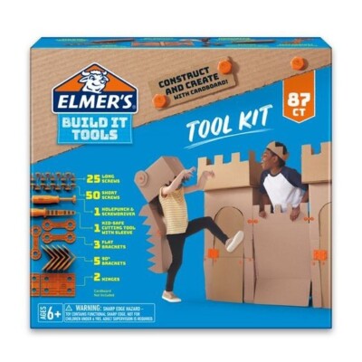 Elmer's Build It Cardboard Tools 87 PCS Craft Kit Orange Ages 6+
