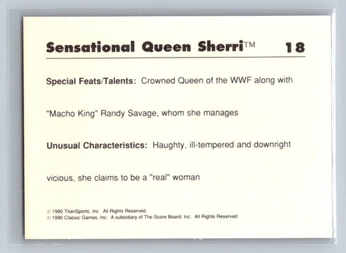 Sensational Queen Sherri 1990 Classic WWF #18 WCW WWE HOF AEW TNA - Picture 2 of 2