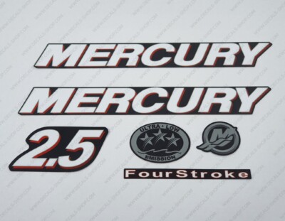 Mercury 2,5 PS Viertakt Außenborder Aufkleber Sticker Set Reproduktion 2,5PS