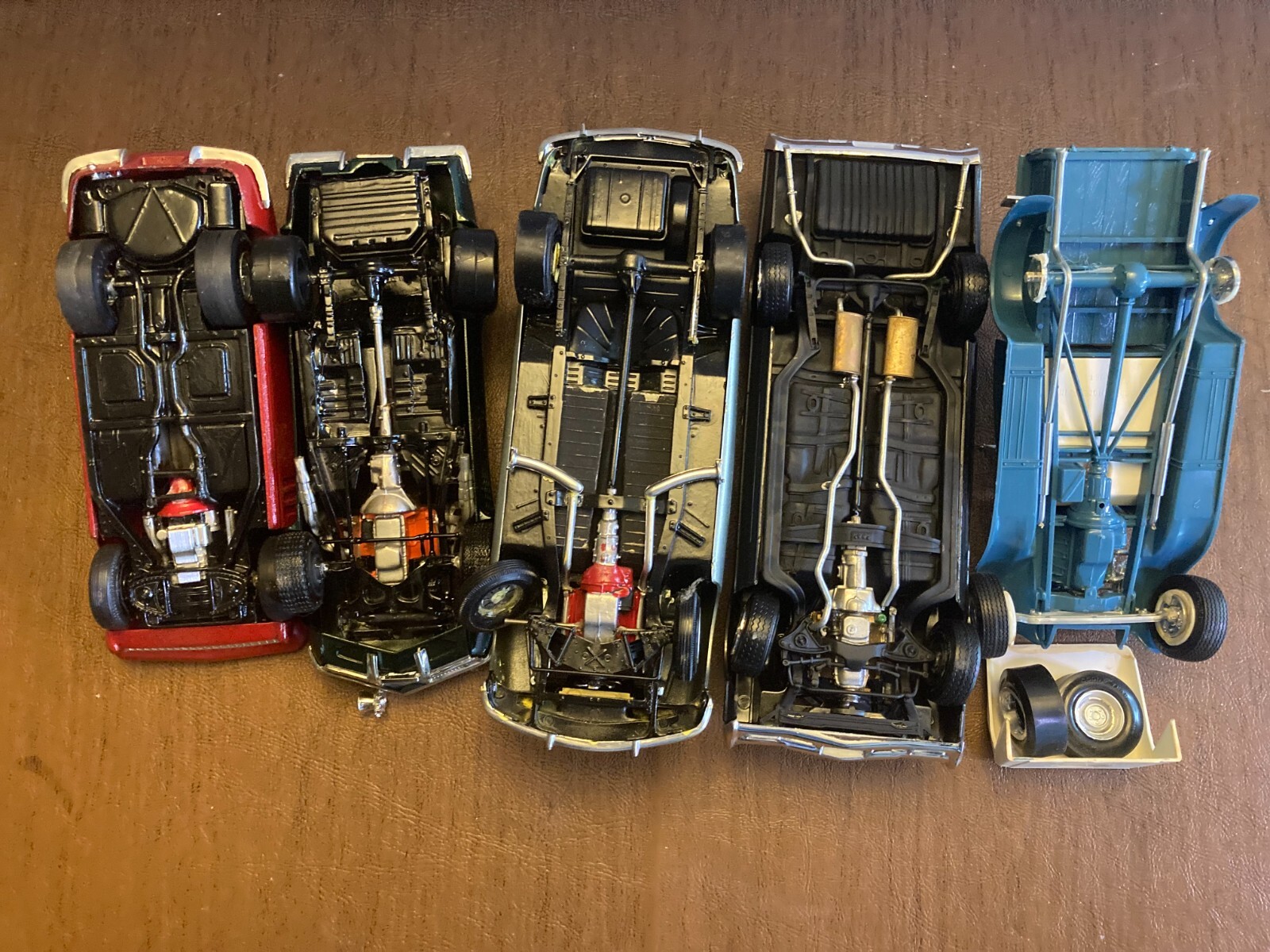 5 Assorted Plastic Model Kit Cars for Parts "Selling for Parts" LK