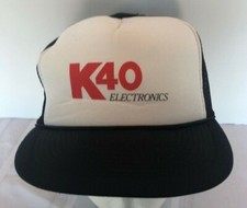 VINTAGE K40 ELECTRONICS MESH SNAPBACK HAT BLACK NWOT FOAM ROPING