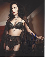 DITA VON TEESE SIGNED AUTHENTIC HOT 8X10 PHOTO 8 w/COA BURLESQUE MODEL ACTRESS 