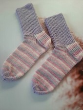 Handmade Knitted Women's Wool Bamboo and Acrylic blend Socks size 7 