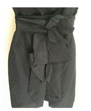 Clue Australia Designer Black Vintage Retro 60s Styl Bow Strapless Part Dress 12