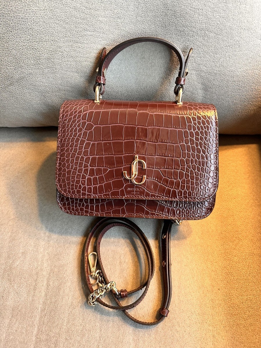 Jimmy Choo Varenne Bag Croc Embossed Leather Handbag Jimmy Choo Varenne Bag Croc Embossed Leather Handbag
