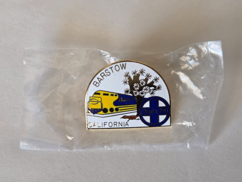 Barstow California Santa Fe Railroad Enamel Lapel Pin Locomotive Train Railway