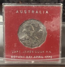 1970 Australian 50 Cent Coin Captain James Cook 200th Anniversary Australia Unc.