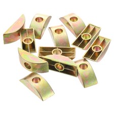 6mm Hole Dia Furniture Connector Half Moon Nuts Spacer Washer Bronze Tone 12PCS